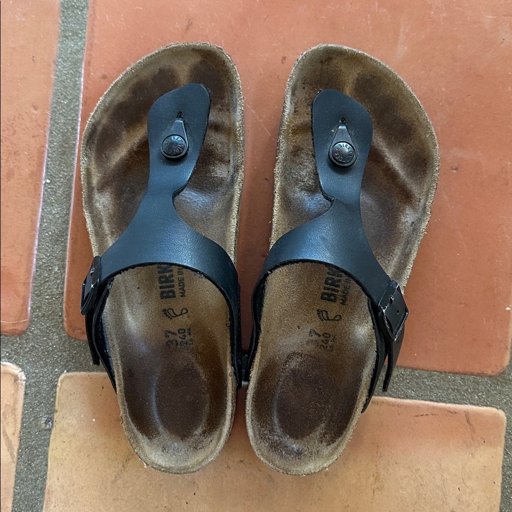 Birkenstock Women's Black Leather Sandals
